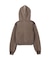 FADED CUT OFF COMPACT ZIP UP SWEWAT HOODIE