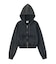 FADED CUT OFF COMPACT ZIP UP SWEWAT HOODIE