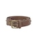 METAL LOGO STUDDED FAUX LEATHER BELT