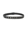 METAL LOGO STUDDED FAUX LEATHER BELT