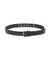 METAL LOGO STUDDED FAUX LEATHER BELT