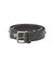 METAL LOGO STUDDED FAUX LEATHER BELT