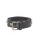 METAL LOGO STUDDED FAUX LEATHER BELT