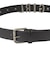 METAL LOGO STUDDED FAUX LEATHER BELT