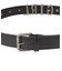 METAL LOGO STUDDED FAUX LEATHER BELT