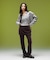 LAYERED STYLE VELOUR PANTS