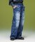 FADED WIDE LEG FLARE DENIM PANTS