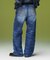 FADED WIDE LEG FLARE DENIM PANTS