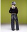 FADED WIDE LEG FLARE DENIM PANTS