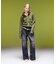 FADED WIDE LEG FLARE DENIM PANTS