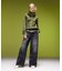 FADED WIDE LEG FLARE DENIM PANTS