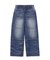 FADED WIDE LEG FLARE DENIM PANTS
