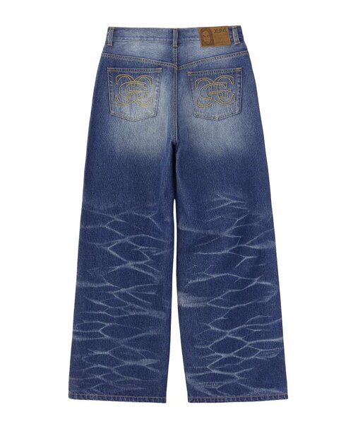 FADED WIDE LEG FLARE DENIM PANTS｜エックスガールの通販｜&mall