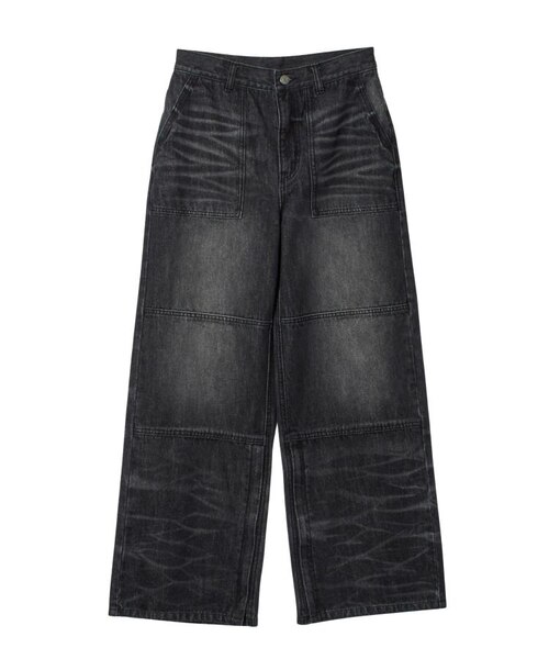 FADED WIDE LEG FLARE DENIM PANTS｜エックスガールの通販｜&mall