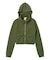 FADED SWEAT AND RIB ZIP UP COMPACT HOODIE
