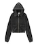 FADED SWEAT AND RIB ZIP UP COMPACT HOODIE