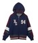 NUMBER AND LOGO JACQUARD ZIP UP KNIT TOP
