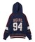 NUMBER AND LOGO JACQUARD ZIP UP KNIT TOP