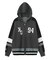 NUMBER AND LOGO JACQUARD ZIP UP KNIT TOP