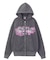 LETTERING SPRAY LOGO ZIP UP SWEAT HOODIE