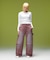 FADED 2WAY WIDE LEG WORK PANTS