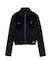 VELOUR AND KNIT ZIP UP TOP