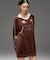 RHINESTONE LOGO VELOUR GAME SHIRT DRESS