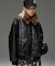 DETACHABLE FAUX FUR COLLAR PATCHED LOGO JACKET