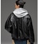 DETACHABLE FAUX FUR COLLAR PATCHED LOGO JACKET