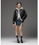 DETACHABLE FAUX FUR COLLAR PATCHED LOGO JACKET