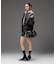 DETACHABLE FAUX FUR COLLAR PATCHED LOGO JACKET