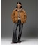 DETACHABLE FAUX FUR COLLAR PATCHED LOGO JACKET