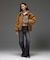 DETACHABLE FAUX FUR COLLAR PATCHED LOGO JACKET