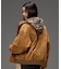 DETACHABLE FAUX FUR COLLAR PATCHED LOGO JACKET