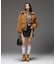 DETACHABLE FAUX FUR COLLAR PATCHED LOGO JACKET