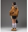 DETACHABLE FAUX FUR COLLAR PATCHED LOGO JACKET