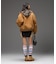 DETACHABLE FAUX FUR COLLAR PATCHED LOGO JACKET