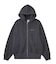 PIGMENT DYED FACE PATCH AND LOGO ZIP UP SWEAT HOODIE