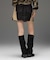 CONTRAST PANELED DENIM MINI SKIRT