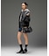 CONTRAST PANELED DENIM MINI SKIRT