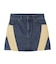 CONTRAST PANELED DENIM MINI SKIRT