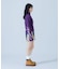 SLEEVE LOGO FADED ZIP UP KNIT TOP