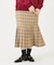PLAID PLEATED HEM SKIRT