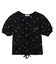 FLOWER EMBROIDERY SHIRRING S/S TOP