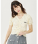 FLOWER EMBROIDERY SHIRRING S/S TOP