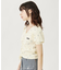 FLOWER EMBROIDERY SHIRRING S/S TOP