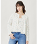 FLORAL PATTERN WAFFLE CARDIGAN