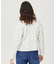 FLORAL PATTERN WAFFLE CARDIGAN
