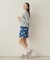 HEART PRINTED DENIM SKIRT