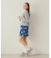 HEART PRINTED DENIM SKIRT
